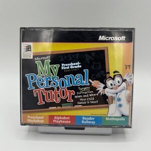 Microsoft My Personal Tutor Preschool PC Software Ages 3-7 CD ROM 4-Disc 1997